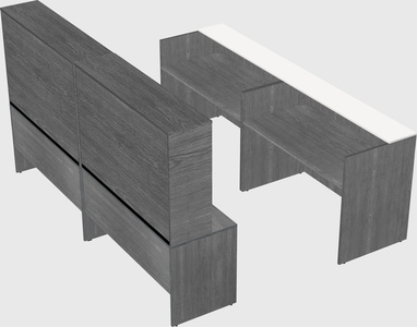 Shared u-shaped reception desks