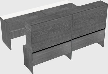 Shared u-shaped reception desks