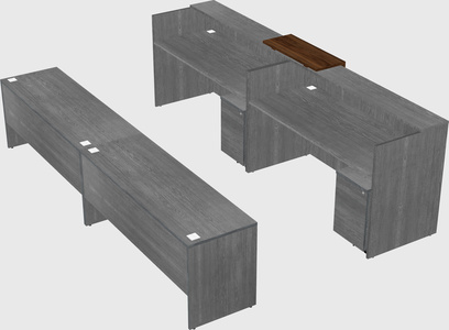 Shared u-shaped reception desks