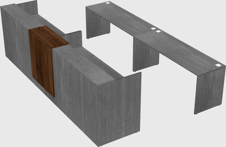 Shared u-shaped reception desks