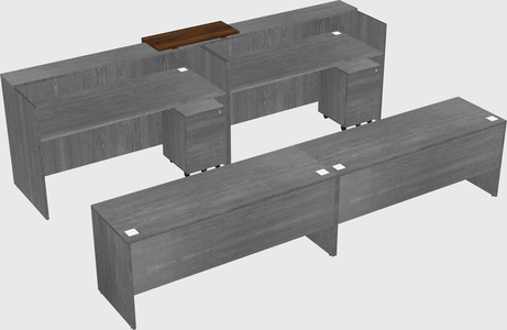 Shared u-shaped reception desks