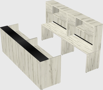 Shared u-shaped reception desks