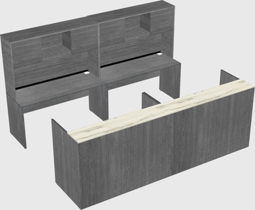 Shared u-shaped reception desks
