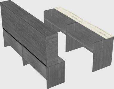 Shared u-shaped reception desks