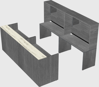 Shared u-shaped reception desks