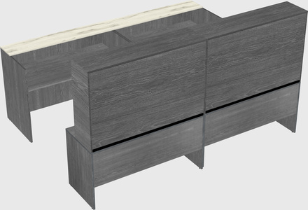 Shared u-shaped reception desks