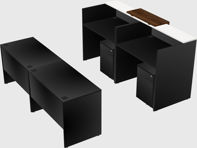 Shared u-shaped reception desks