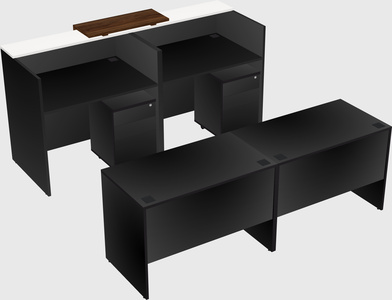 Shared u-shaped reception desks