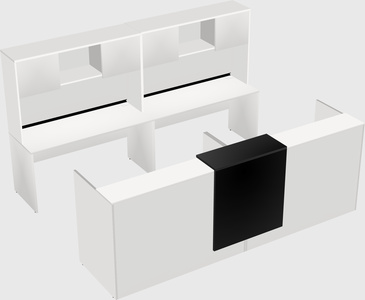 Shared u-shaped reception desks