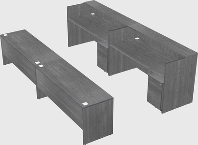 Shared u-shaped reception desks