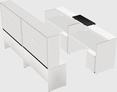 Shared u-shaped reception desks