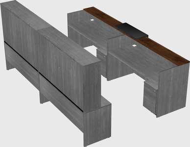 Shared u-shaped reception desks