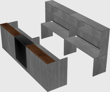 Shared u-shaped reception desks