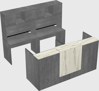 Shared u-shaped reception desks