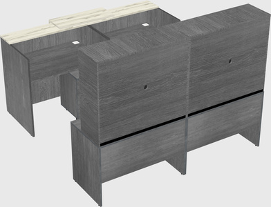 Shared u-shaped reception desks