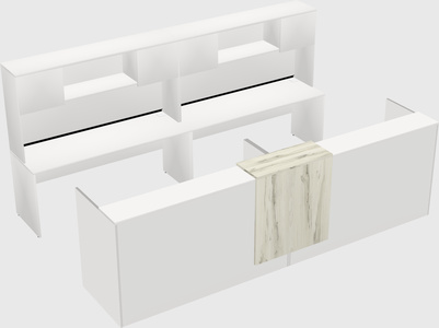 Shared u-shaped reception desks