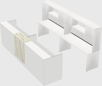 Shared u-shaped reception desks
