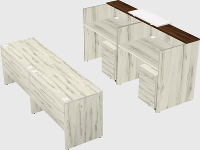 Shared u-shaped reception desks