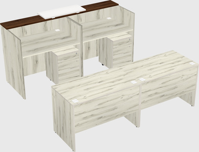 Shared u-shaped reception desks