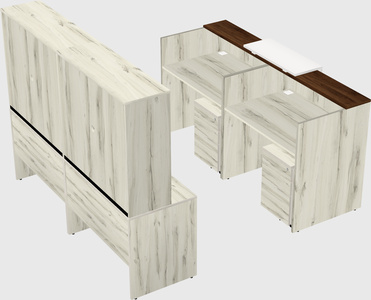 Shared u-shaped reception desks