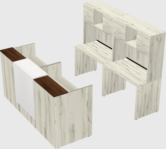 Shared u-shaped reception desks