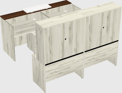 Shared u-shaped reception desks