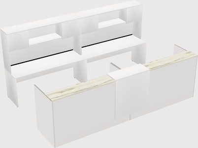 Shared u-shaped reception desks