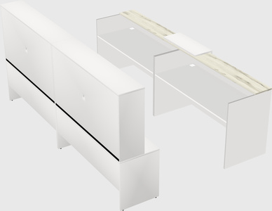 Shared u-shaped reception desks
