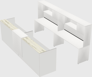Shared u-shaped reception desks