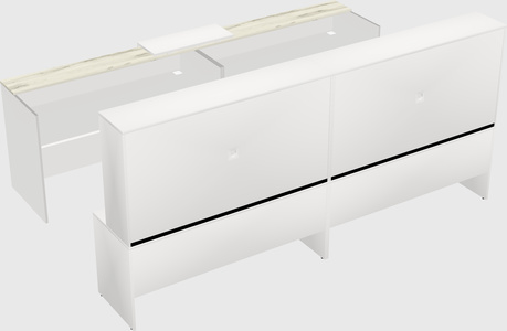 Shared u-shaped reception desks