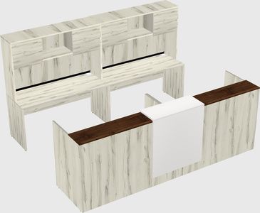 Shared u-shaped reception desks