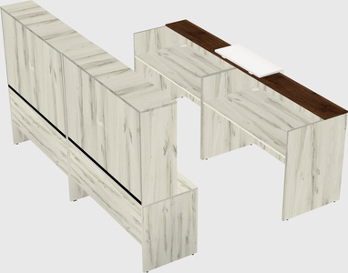 Shared u-shaped reception desks