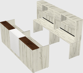 Shared u-shaped reception desks