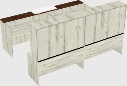 Shared u-shaped reception desks