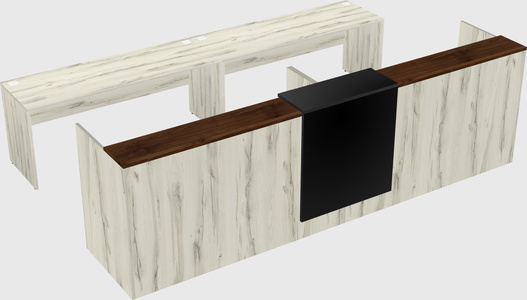Shared u-shaped reception desks