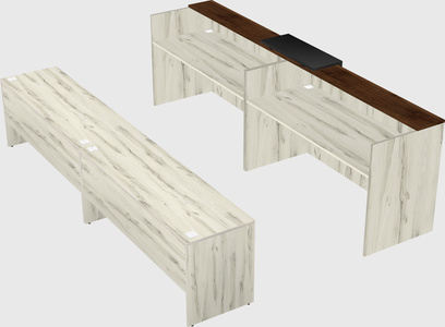 Shared u-shaped reception desks