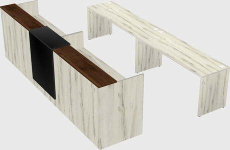 Shared u-shaped reception desks