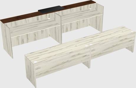 Shared u-shaped reception desks