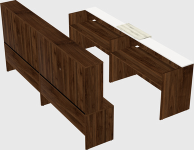 Shared u-shaped reception desks