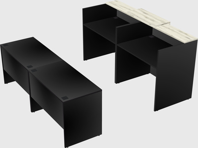 Shared u-shaped reception desks
