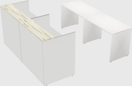 Shared u-shaped reception desks