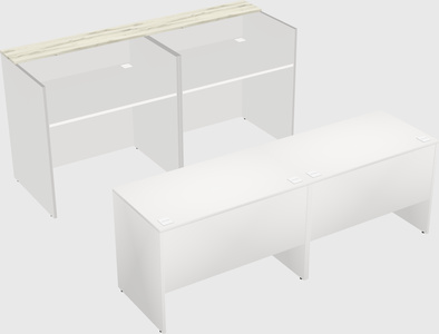 Shared u-shaped reception desks