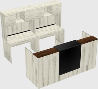 Shared u-shaped reception desks