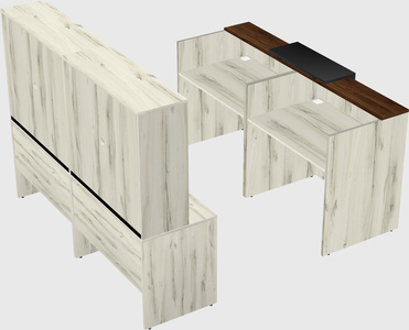 Shared u-shaped reception desks