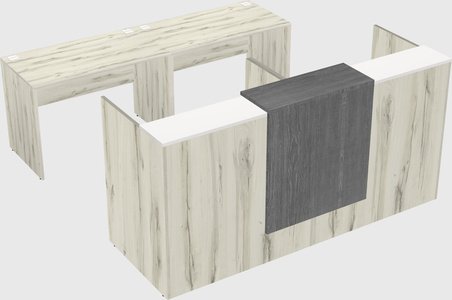 Shared u-shaped reception desks