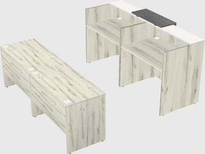 Shared u-shaped reception desks