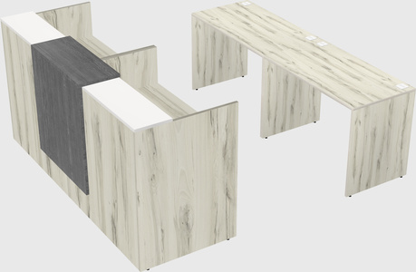 Shared u-shaped reception desks