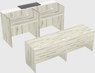 Shared u-shaped reception desks