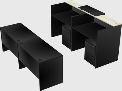 Shared u-shaped reception desks