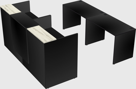 Shared u-shaped reception desks